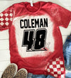 Personalized Racing Shirt Bleached Black Unisex Tshirt Dirt Track Motocross Dirt bike Race Tee Checkered Flag Bleached