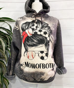 Baseball Soccer Mom Bleached Hooded Sweatshirt