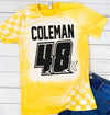 Personalized Racing Shirt Bleached Black Unisex Tshirt Dirt Track Motocross Dirt bike Race Tee Checkered Flag Bleached