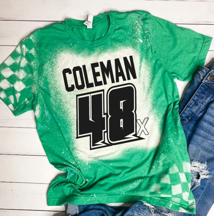 Personalized Racing Shirt Bleached green pick your color Unisex Tshirt Dirt Track Motocross Dirt bike Race Tee Checkered Flag Bleached