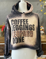 Coffee Leggings Leopard Bleached Hoodie Sweatshirt, womens fall clothing,