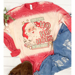 There’s some Ho Ho Hoes in this house, funny Christmas Bleached Longsleeve tshirt, soft tops, Xmas clothing