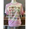 Valentines Day Bleached Tshirt, Candy Hearts, Gifts for Her