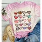 Valentines Day Bleached Tshirt, Candy Hearts, Gifts for Her