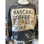 Mascara Coffee Leopard Done Bleached Sweatshirt