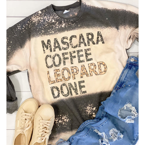 Mascara Coffee Leopard Done Bleached Sweatshirt