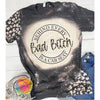 Behind Every Bad Bitch Is A Car Seat Leopard Mom Funny Sayings Bleached Sleeve Tshirt