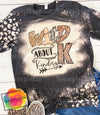 Wild about kindergarten leopard Teacher Life Bleached T-shirt, Back To School Red Acid Wash Tee