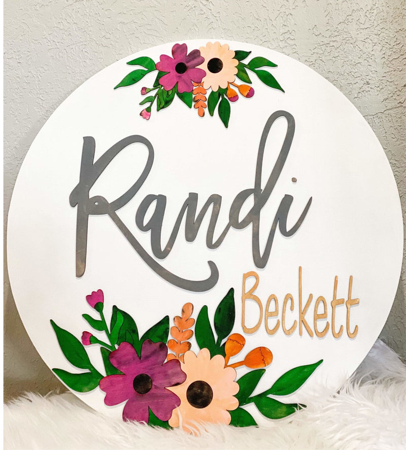 Nursery Sign, Baby Girl Room Wall decor, baby shower gift personalized name sign 24 inch 3D sign