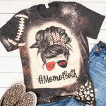 Football Cheer Mom of Both Bleached Tshirt Red and Black Design Navy Bella Canvas unisex tee