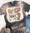 Wild about 1st grade leopard Teacher Life Bleached T-shirt, Back To School Acid Wash Tee