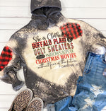Christmas Sweater Hoodie Bleached Plaid