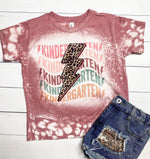 Bleached Kindergarten T-shirt, leopard rainbow school tee