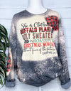 Christmas Sweater Bleached Plaid Sweatshirt