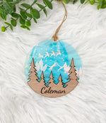 Personalized Family Holographic Wood Christmas Ornament