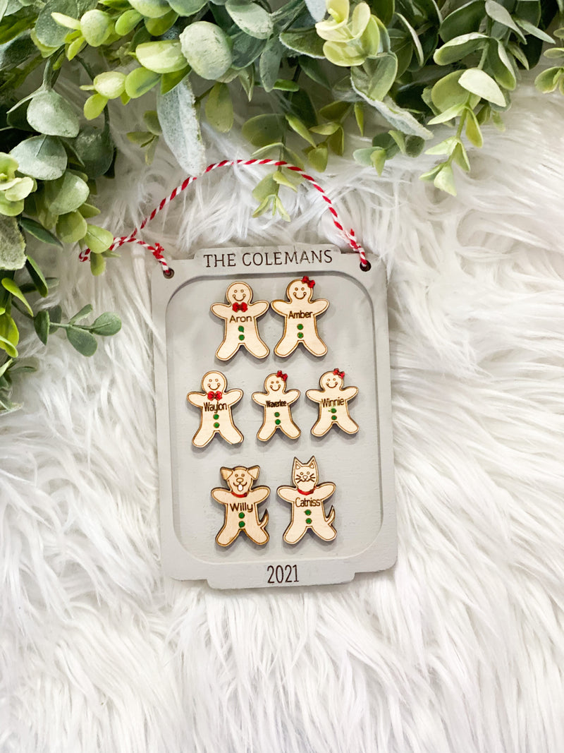 Gingerbread Family Christmas Ornament
