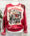Dear Santa Sorry for the F Bombs Bleached Plaid Sweatshirt