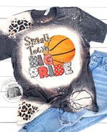 Small Town Big Pride Basketball Tshirt Bleached Unisex Tshirt Acid Wash Stencil Sleeve Tee