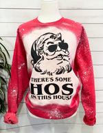 Christmas Sweatshirt Bleached Red Holiday Tops, Dirty Santa