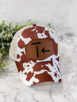 Personalized Cattle Brand Criss Cross ponytail hat