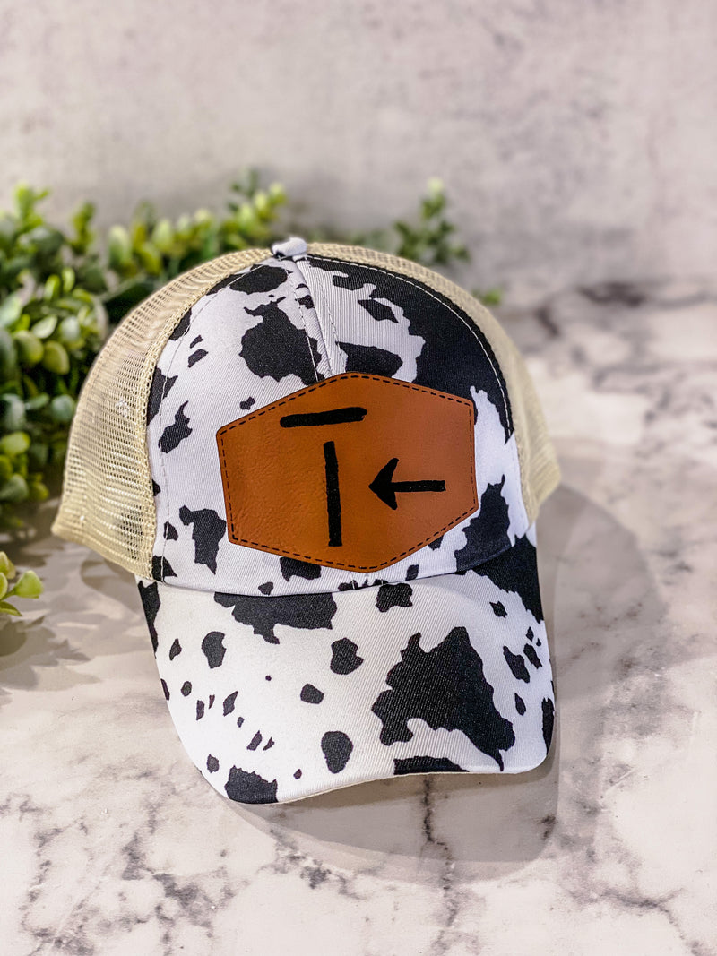 Personalized Cattle Brand Womens Cap Criss Cross ponytail hat
