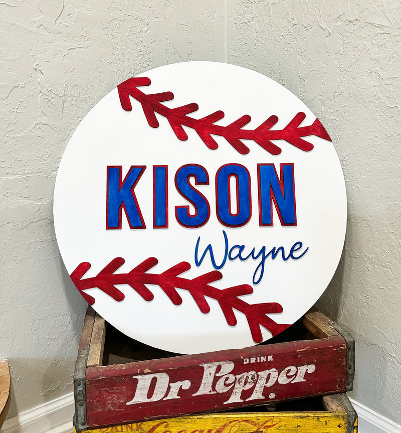 Baby Boy Nursery Sign, Lil Boy Toddler Room Wall decor, baby shower gift baseball sign personalized name sign 24 inch 3D sign