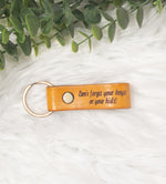 Engraved Leather Keychain Personalized Gifts