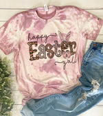 Happy Easter Yall Bleached Leopard Tshirt sublimation womens clothing by teeseplease