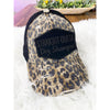 CC criss cross high ponytail women’s leopard black mesh back cap