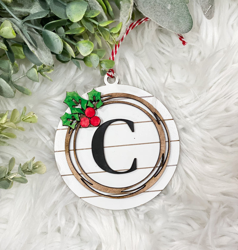 Personalized Monogram Initial Christmas Ornament